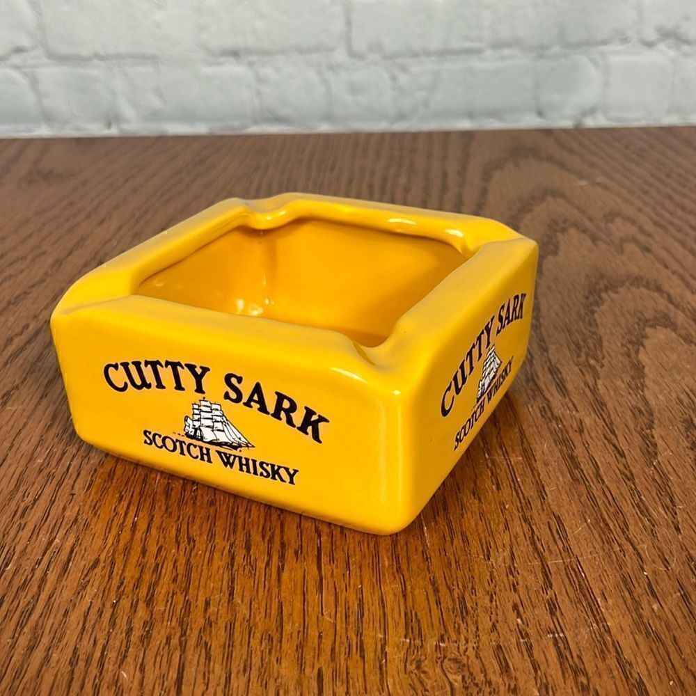 Vintage Cutty Sark Tall Ship Ceramic Ashtray or Succulent Planter